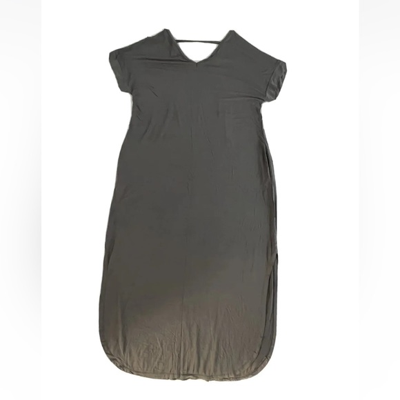 Dresses & Skirts - Newbestyle Women's Summer Maxi Dress Short Sleeve Loose Split Pockets Grey 2XL